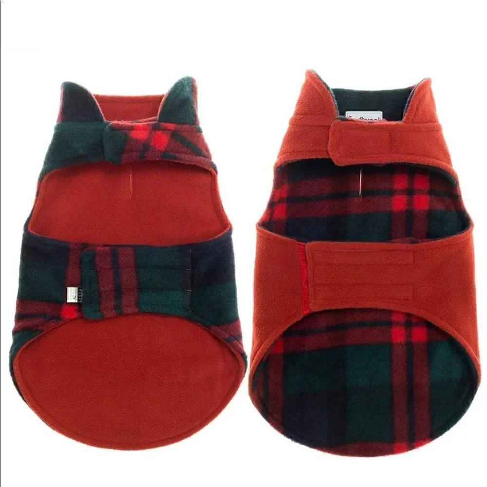 NWT Kuoser Reversible Plaid Dog Jacket Sz M